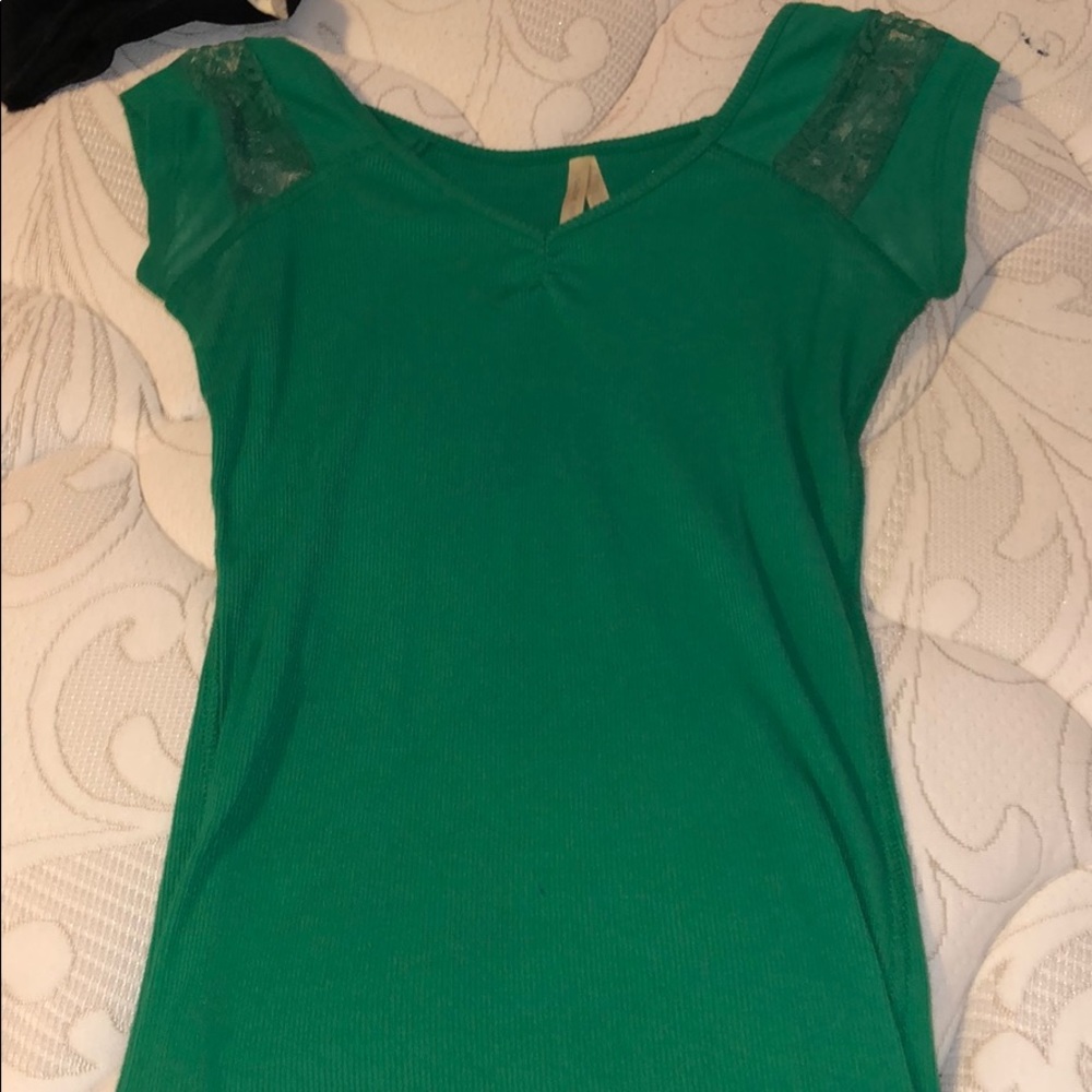 Green laced t-shirt